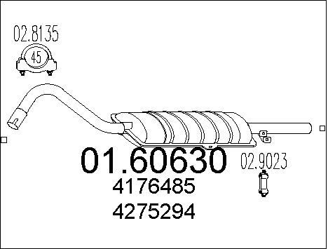 MTS Глушитель выхлопных газов конечный 01.60630