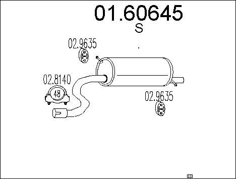 MTS Глушитель выхлопных газов конечный 01.60645