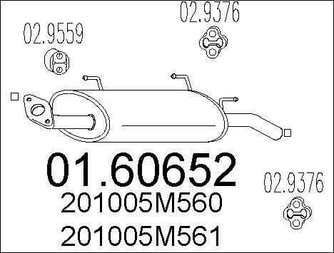MTS Глушитель выхлопных газов конечный 01.60652