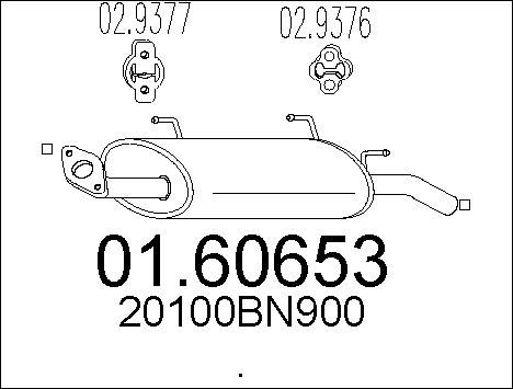 MTS Глушитель выхлопных газов конечный 01.60653