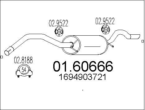 MTS Глушитель выхлопных газов конечный 01.60666