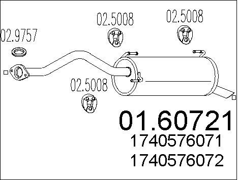 MTS Глушитель выхлопных газов конечный 01.60721