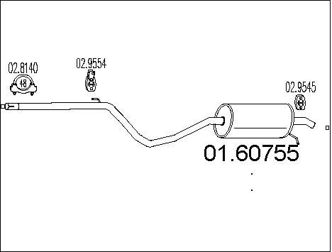 MTS Глушитель выхлопных газов конечный 01.60755