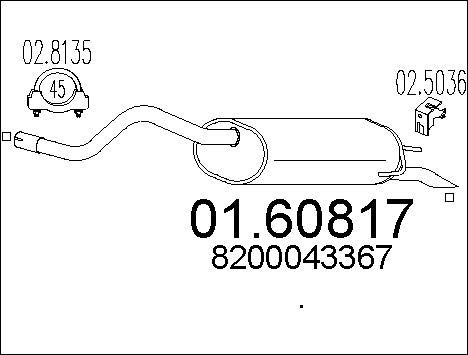 MTS Глушитель выхлопных газов конечный 01.60817