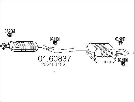 MTS Глушитель выхлопных газов конечный 01.60837
