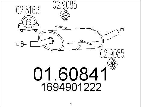 MTS Глушитель выхлопных газов конечный 01.60841