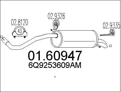 MTS Глушитель выхлопных газов конечный 01.60947