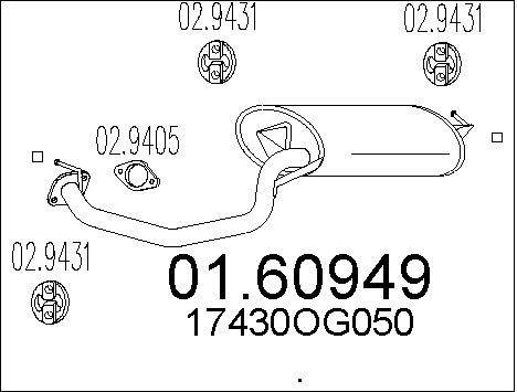 MTS Глушитель выхлопных газов конечный 01.60949