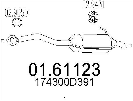 MTS Глушитель выхлопных газов конечный 01.61123