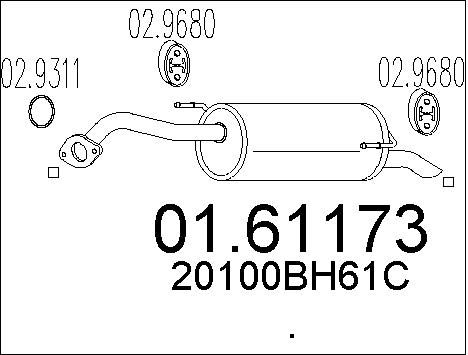 MTS Глушитель выхлопных газов конечный 01.61173