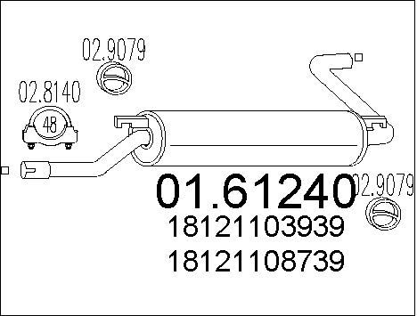 MTS Глушитель выхлопных газов конечный 01.61240