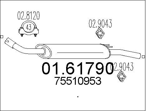 MTS Глушитель выхлопных газов конечный 01.61790