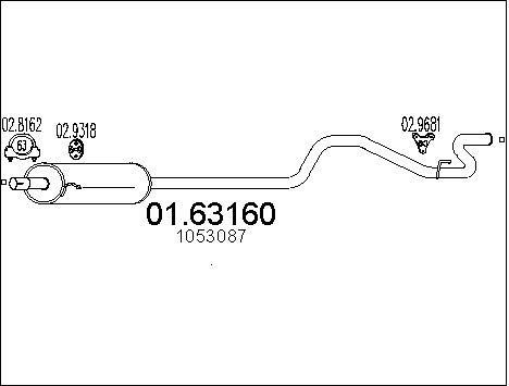 MTS Izplūdes gāzu trokšņa slāpētājs (pēdējais) 01.63160