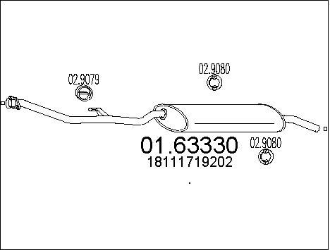 MTS Глушитель выхлопных газов конечный 01.63330