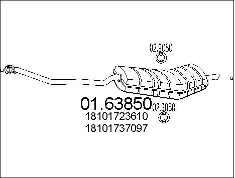 MTS Глушитель выхлопных газов конечный 01.63850
