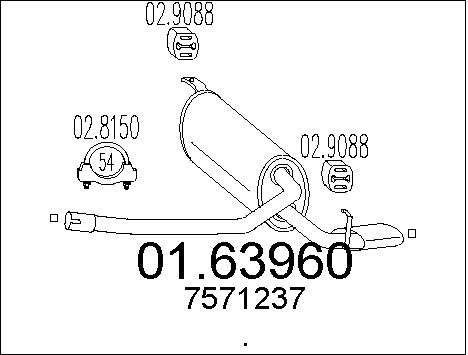 MTS Глушитель выхлопных газов конечный 01.63960