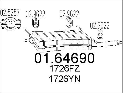 MTS Глушитель выхлопных газов конечный 01.64690