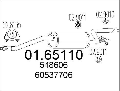 MTS Глушитель выхлопных газов конечный 01.65110