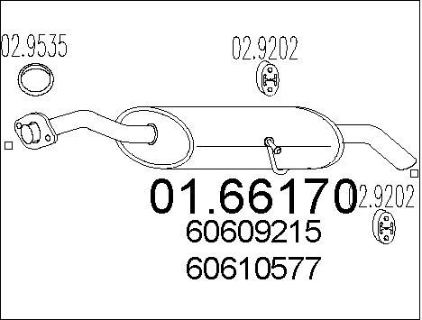 MTS Глушитель выхлопных газов конечный 01.66170