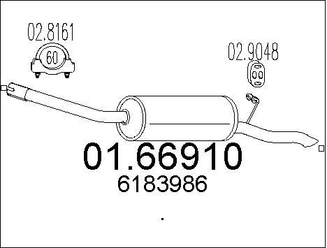 MTS Глушитель выхлопных газов конечный 01.66910