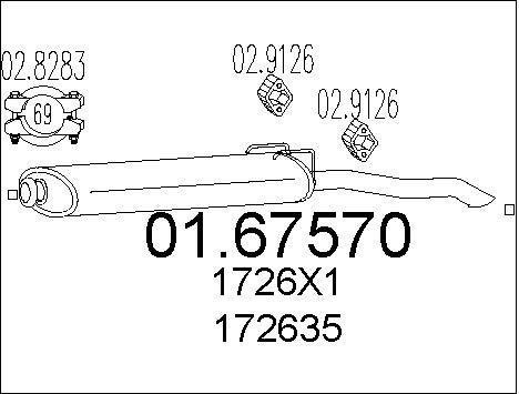 MTS Глушитель выхлопных газов конечный 01.67570