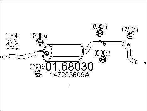 MTS Глушитель выхлопных газов конечный 01.68030
