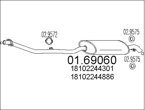 MTS Глушитель выхлопных газов конечный 01.69060