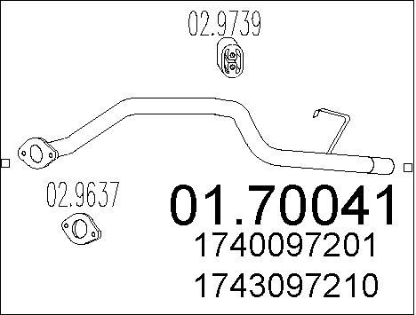 MTS Труба выхлопного газа 01.70041