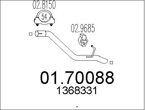 MTS Труба выхлопного газа 01.70088