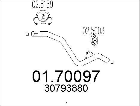 MTS Труба выхлопного газа 01.70097