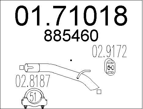 MTS Труба выхлопного газа 01.71018