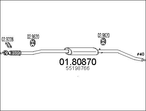 MTS Средний глушитель выхлопных газов 01.80870