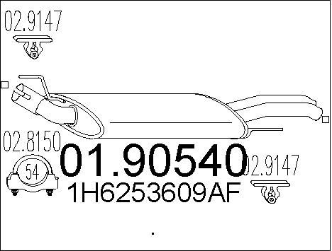 MTS Глушитель выхлопных газов конечный 01.90540