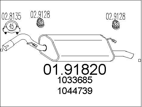 MTS Глушитель выхлопных газов конечный 01.91820