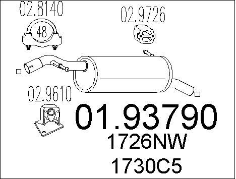 MTS Глушитель выхлопных газов конечный 01.93790