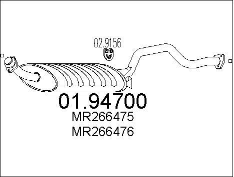 MTS Izplūdes gāzu trokšņa slāpētājs (pēdējais) 01.94700