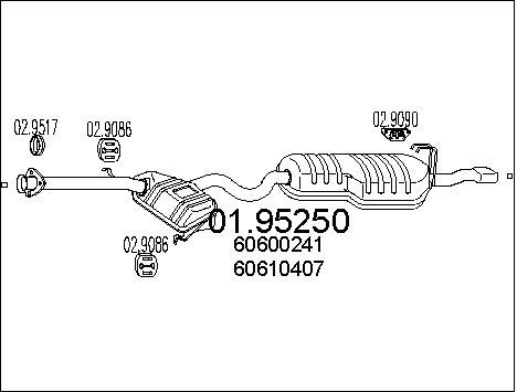 MTS Глушитель выхлопных газов конечный 01.95250