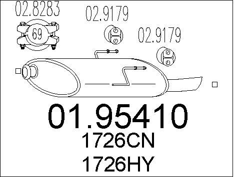 MTS Глушитель выхлопных газов конечный 01.95410