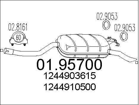 MTS Глушитель выхлопных газов конечный 01.95700