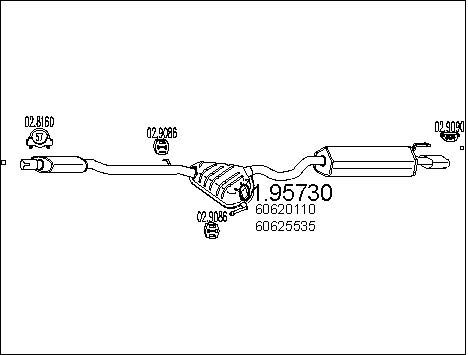 MTS Глушитель выхлопных газов конечный 01.95730