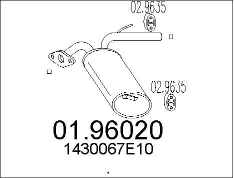 MTS Глушитель выхлопных газов конечный 01.96020