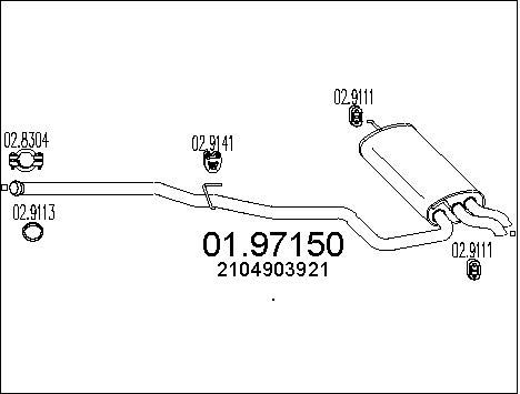 MTS Izplūdes gāzu trokšņa slāpētājs (pēdējais) 01.97150