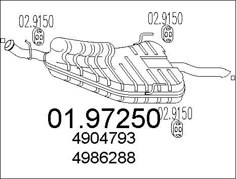 MTS Глушитель выхлопных газов конечный 01.97250