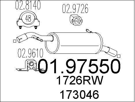 MTS Глушитель выхлопных газов конечный 01.97550