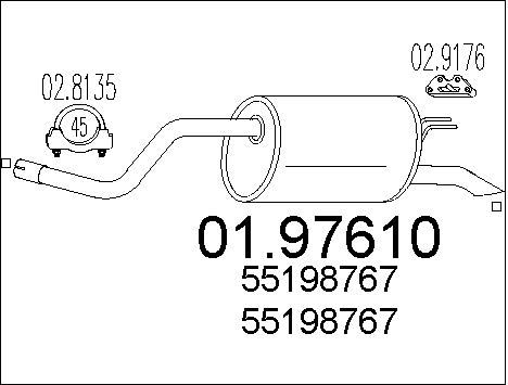 MTS Глушитель выхлопных газов конечный 01.97610