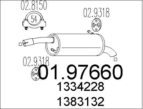 MTS Глушитель выхлопных газов конечный 01.97660