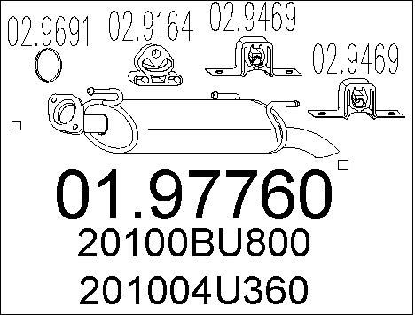 MTS Глушитель выхлопных газов конечный 01.97760