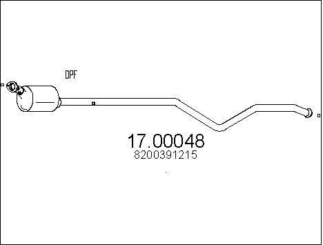 MTS Сажевый / частичный фильтр, система выхлопа ОГ 17.00048