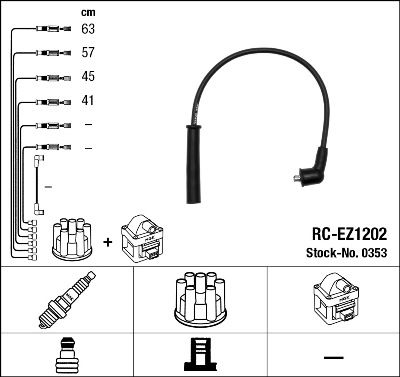 NGK Комплект проводов зажигания 0353