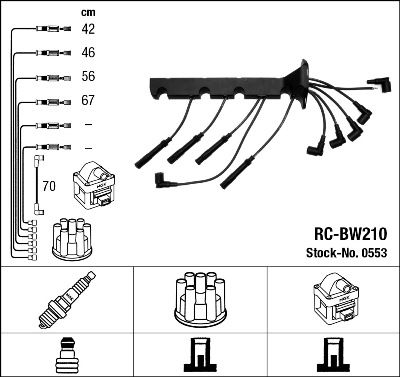 NGK Комплект проводов зажигания 0553